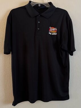 Raising Cane's Polo Men’s Shirt Size Medium Top Black Logo